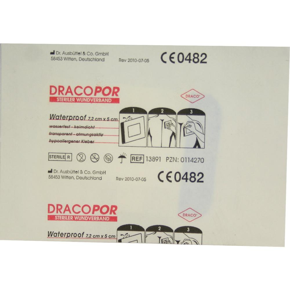 00114270, Dracopor Waterproof Wundverband steril 5cmx7.2cm, 1 ST