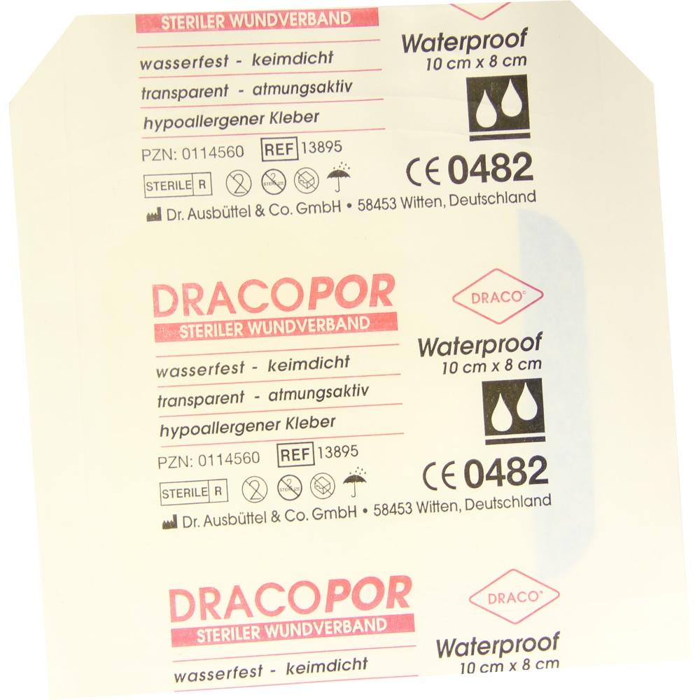 00114560, Dracopor Waterproof Wundverband steril 8cmx10cm, 1 ST