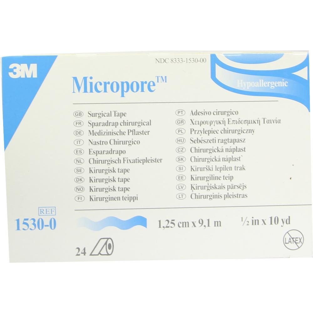 MICROPORE Vliespfl.1,25 cmx9,1 m weiß 1530-0