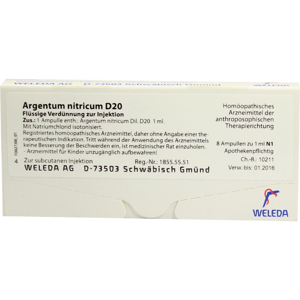 WELEDA ARGENTUM NITRICUM D 20 Ampullen