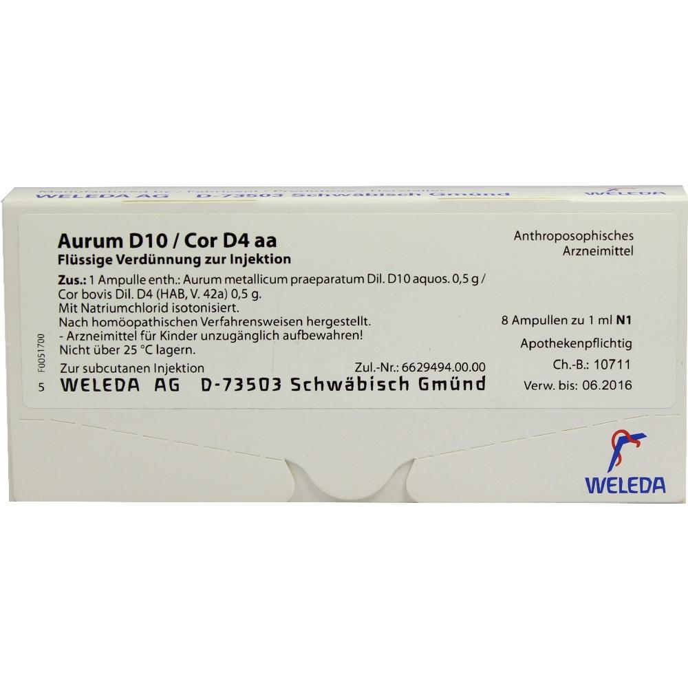 WELEDA AURUM D 10/Cor D 4 aa Ampullen