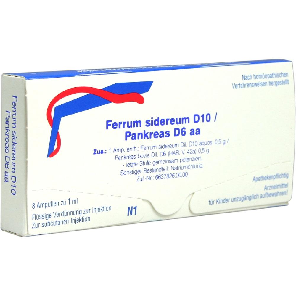 WELEDA FERRUM SIDEREUM D 10/Pankreas D 6 aa Ampullen