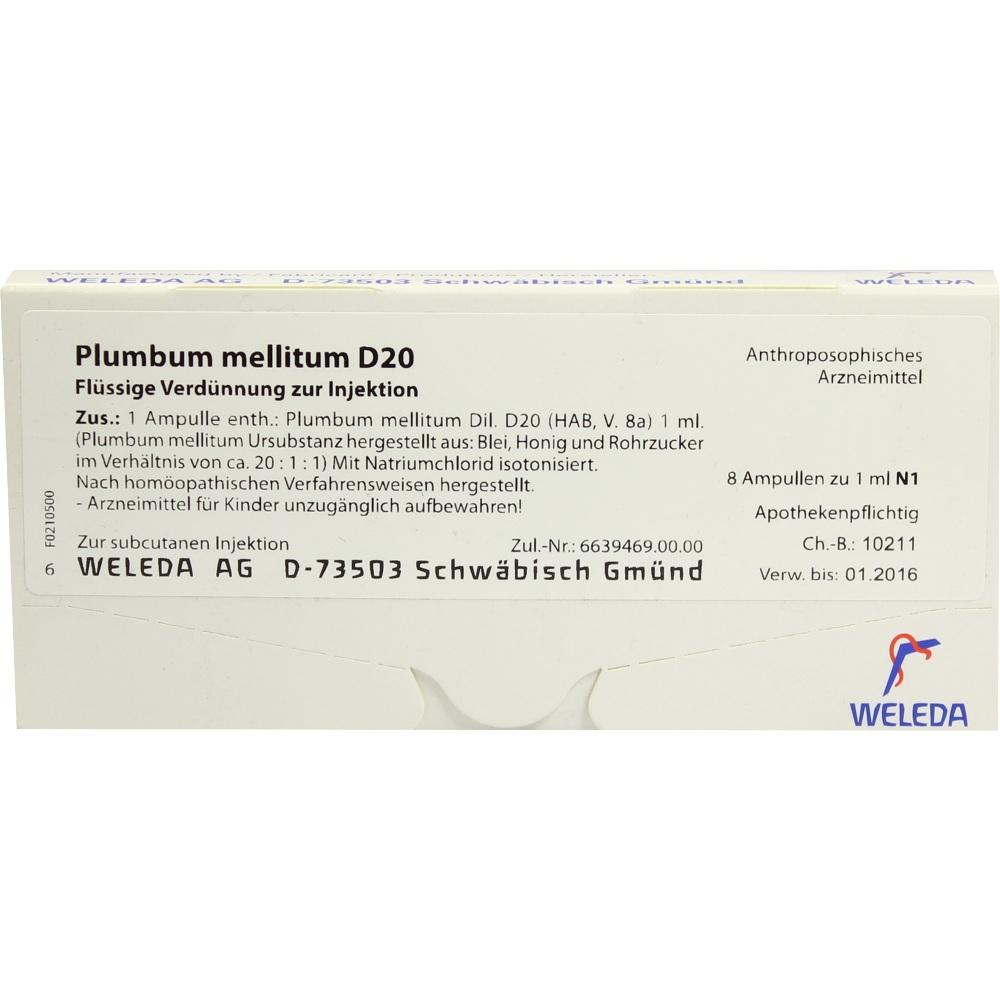 WELEDA PLUMBUM MELLITUM D 20 Ampullen