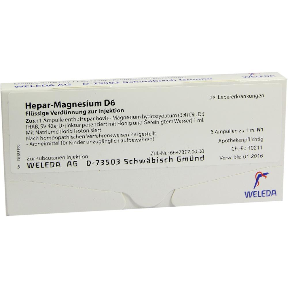 WELEDA HEPAR MAGNESIUM D 6 Ampullen