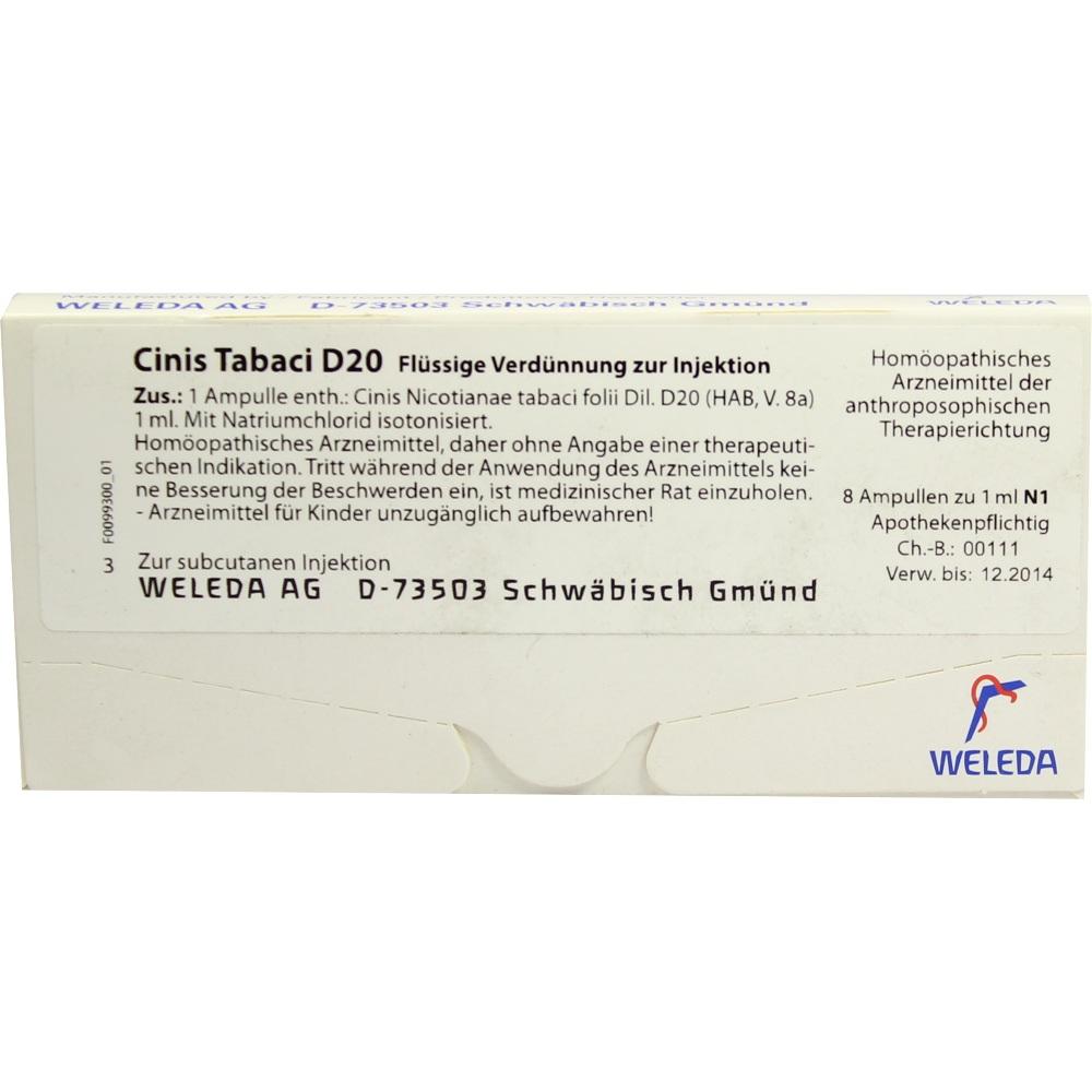 WELEDA CINIS TABACI D 20 Ampullen