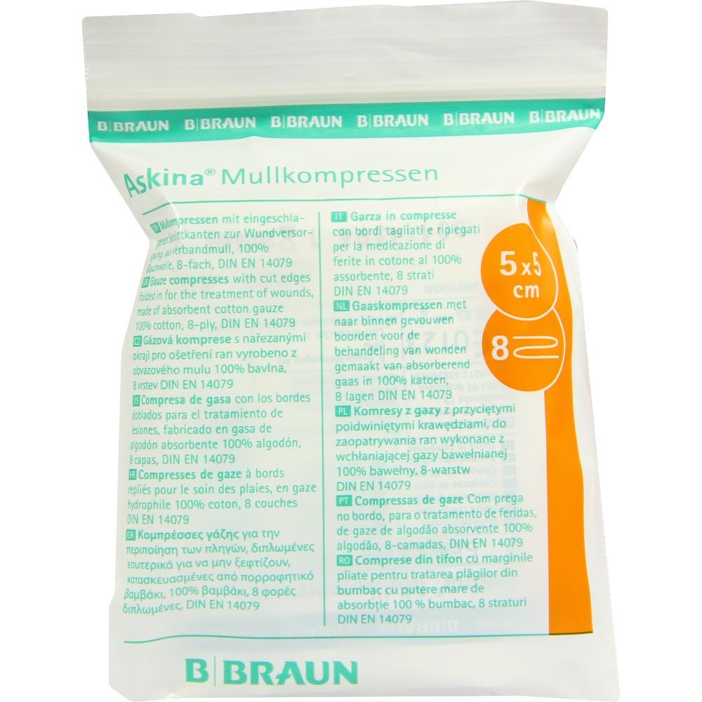 ASKINA MULLKOMPR 5X5CM STERIL, 5x2 Stück, PZN 6874421 - Adler-Apotheke im  Haus der Gesundheit