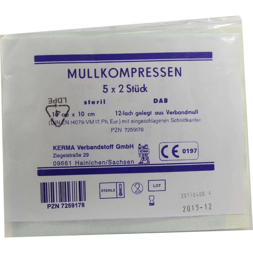 MULLKOMPRESSEN 10x10 cm steril 12fach BW