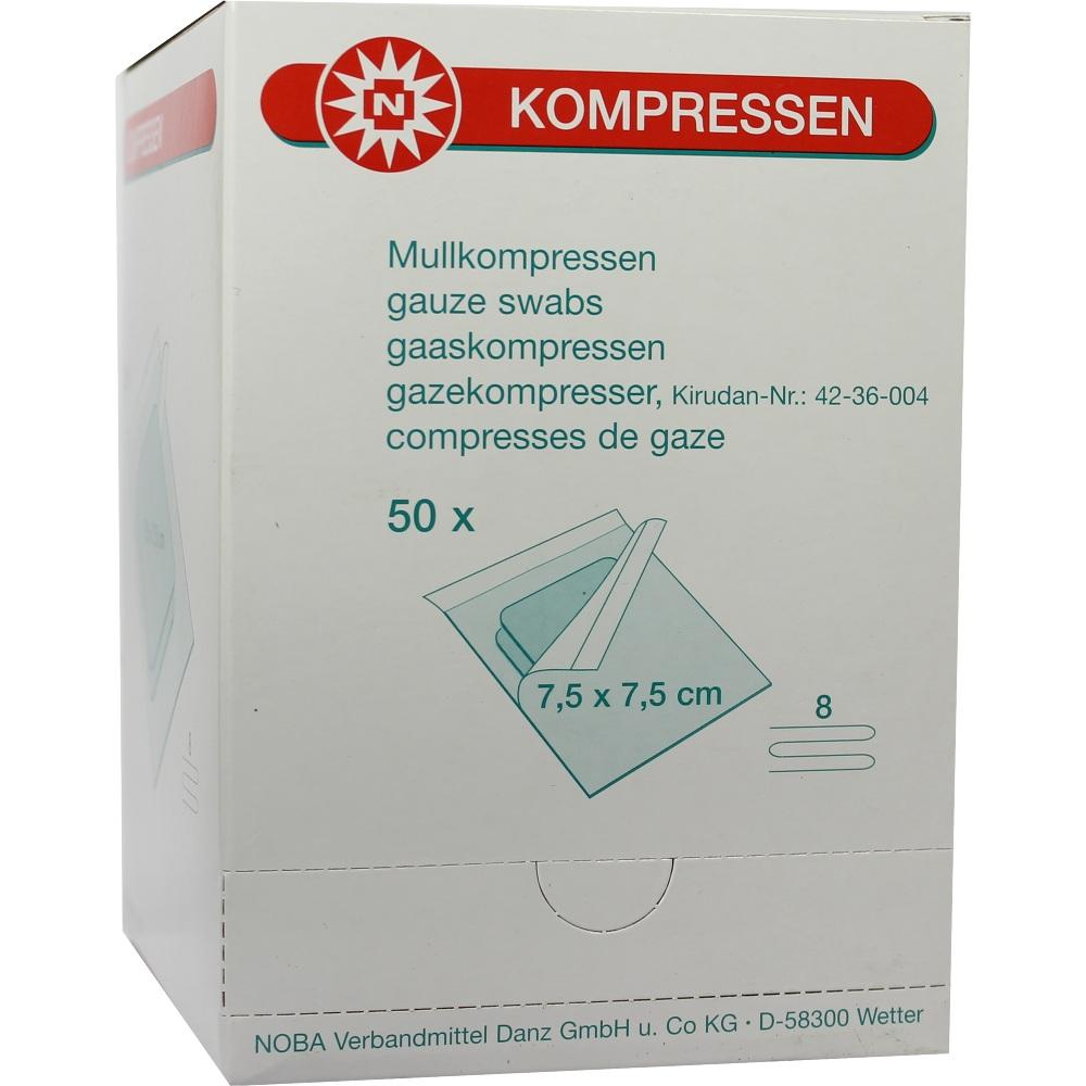 MULLKOMPRESSEN 7,5x7,5 cm steril 8fach