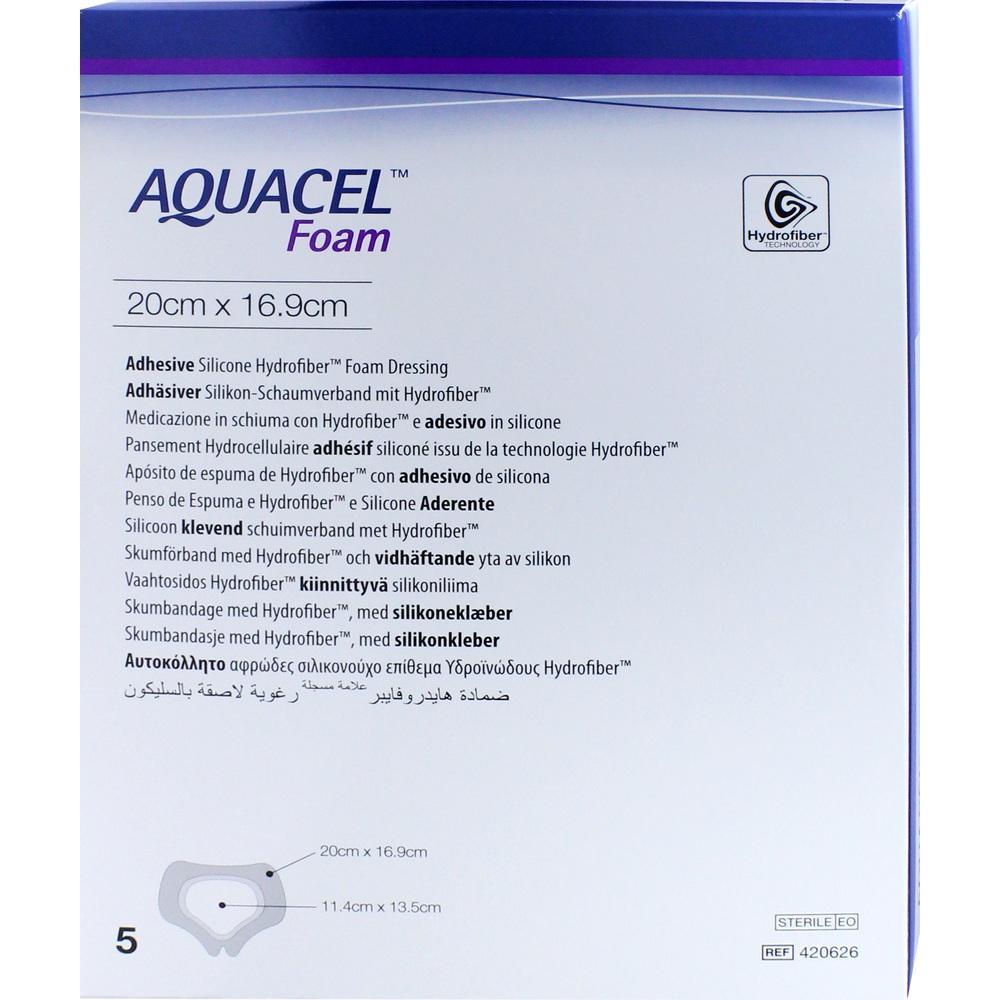 AQUACEL Foam adhäsiv Sakral 16,9x20 cm Verband