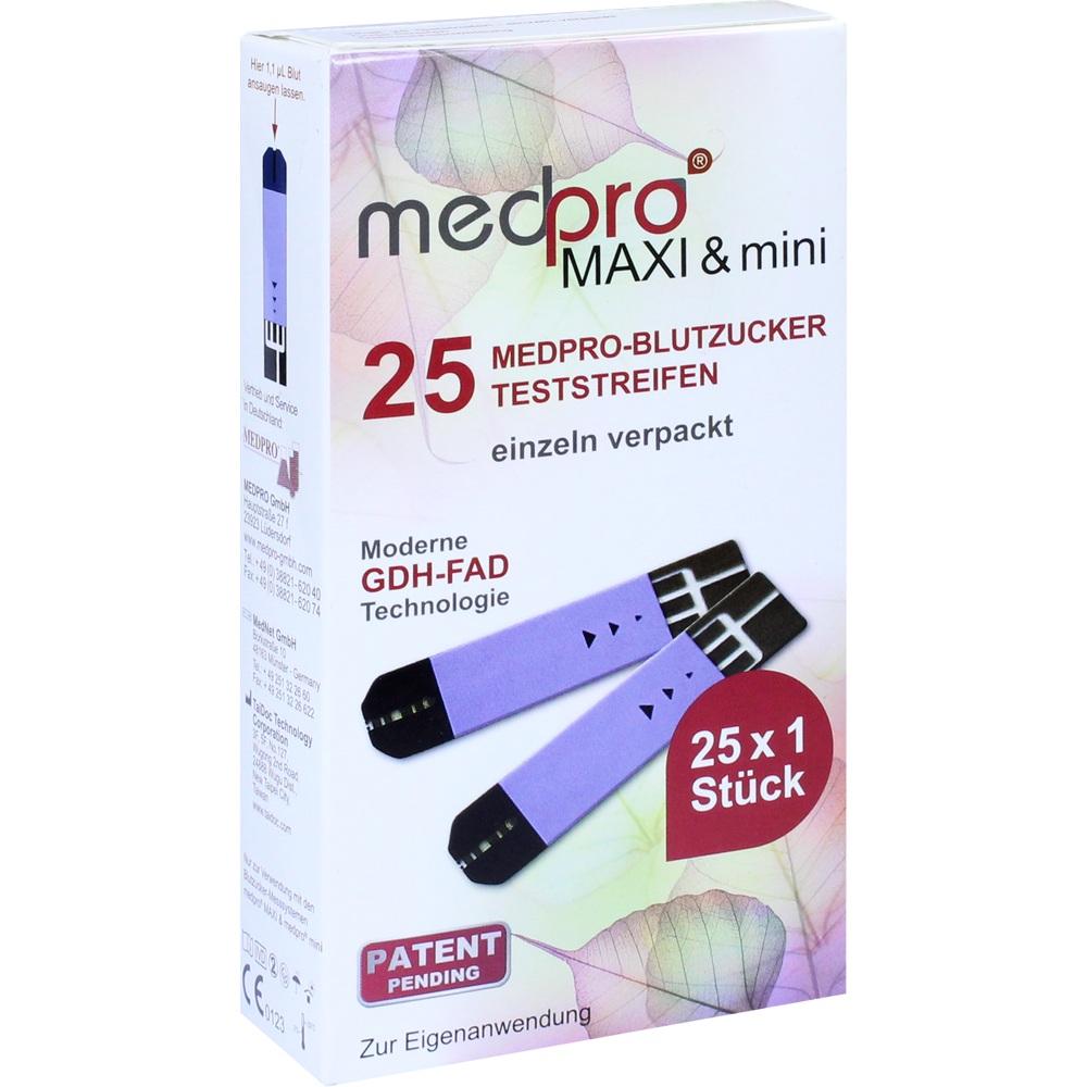 MEDPRO Maxi &amp; mini Blutzucker Teststreif.einzeln