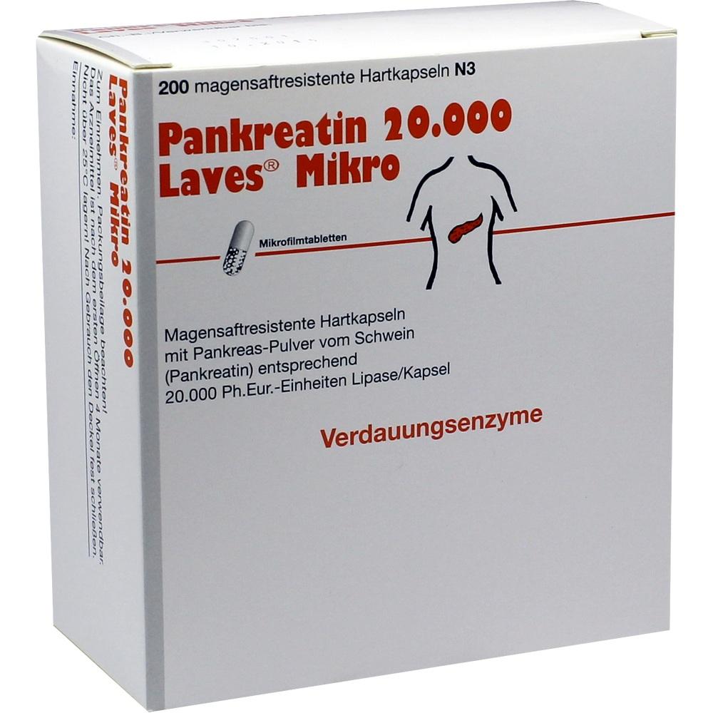 PANKREATIN 20.000 Laves Mikro magensaftr.Hartkaps.
