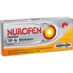 Verpackungsbild (Packshot) von NUROFEN Immedia 200 mg Weichkapseln