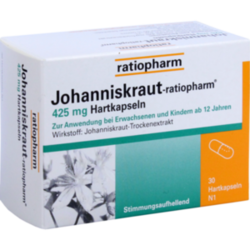 Verpackungsbild(Packshot) von JOHANNISKRAUT-RATIOPHARM 425 mg Hartkaps.
