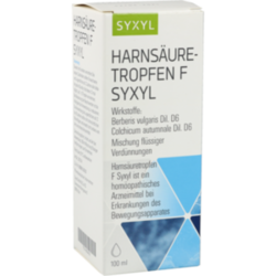 Verpackungsbild (Packshot) von HARNSÄURETROPFEN F Syxyl Lösung