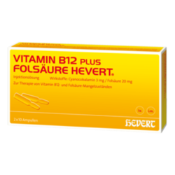 Verpackungsbild (Packshot) von VITAMIN B12 PLUS Folsäure Hevert a 2 ml Ampullen