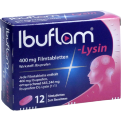 Verpackungsbild (Packshot) von IBUFLAM-Lysin 400 mg Filmtabletten
