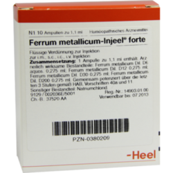 Verpackungsbild(Packshot) von FERRUM METALLICUM INJEEL forte Ampullen