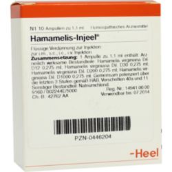 Verpackungsbild(Packshot) von HAMAMELIS INJEEL Ampullen