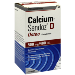 Verpackungsbild (Packshot) von CALCIUM SANDOZ D Osteo 500 mg/400 I.E. Kautabl.