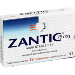 Verpackungsbild (Packshot) von ZANTIC 75 mg Magentabletten