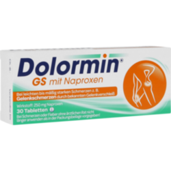 Verpackungsbild (Packshot) von DOLORMIN GS mit Naproxen Tabletten