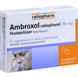 Verpackungsbild (Packshot) von AMBROXOL-ratiopharm 75 mg Hustenlöser Retardkaps.