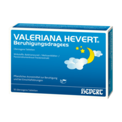 Verpackungsbild(Packshot) von VALERIANA HEVERT Beruhigungsdragees