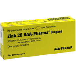 Verpackungsbild (Packshot) von ZINK 20 AAA-Pharma Dragees
