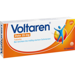 Verpackungsbild (Packshot) von VOLTAREN Dolo 25 mg überzogene Tabletten