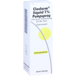 Verpackungsbild (Packshot) von CLODERM Liquid 1% Pumpspray
