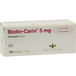 Verpackungsbild(Packshot) von BIOTIN-CARIN 5 mg Tabletten