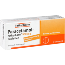 Verpackungsbild (Packshot) von PARACETAMOL-ratiopharm 500 mg Tabletten