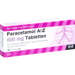 Verpackungsbild (Packshot) von PARACETAMOL AbZ 500 mg Tabletten
