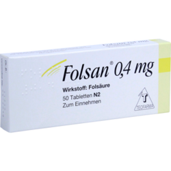 Verpackungsbild (Packshot) von FOLSAN 0,4 mg Tabletten