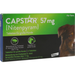 Verpackungsbild (Packshot) von CAPSTAR 57 mg Tabletten f.große Hunde