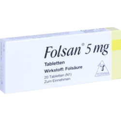 Verpackungsbild (Packshot) von FOLSAN 5 mg Tabletten