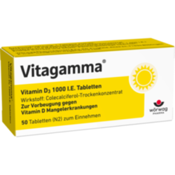 Verpackungsbild (Packshot) von VITAGAMMA Vitamin D3 1.000 I.E. Tabletten