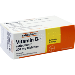 Verpackungsbild (Packshot) von VITAMIN B1-RATIOPHARM 200 mg Tabletten