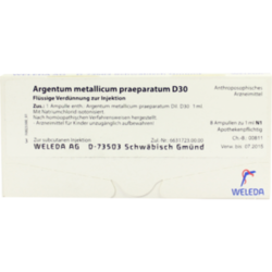Verpackungsbild (Packshot) von ARGENTUM METALLICUM praeparatum D 30 Ampullen