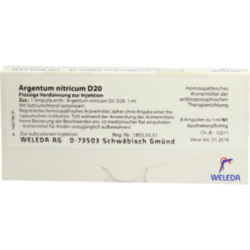 Verpackungsbild (Packshot) von ARGENTUM NITRICUM D 20 Ampullen