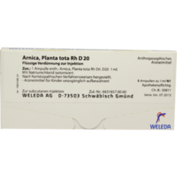 Verpackungsbild (Packshot) von ARNICA PLANTA tota Rh D 20 Ampullen