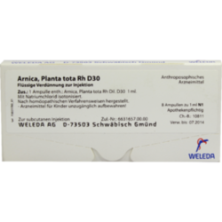 Verpackungsbild (Packshot) von ARNICA PLANTA tota Rh D 30 Ampullen