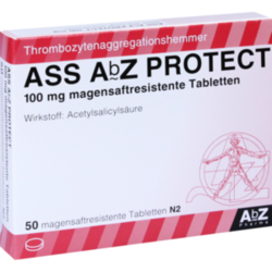 Verpackungsbild (Packshot) von ASS AbZ PROTECT 100 mg magensaftresist.Tabl.