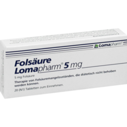 Verpackungsbild (Packshot) von FOLSÄURE LOMAPHARM 5 mg Tabletten