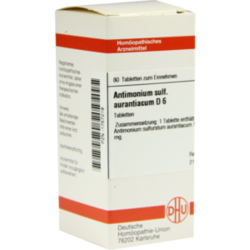 Verpackungsbild (Packshot) von ANTIMONIUM SULFURATUM aurantiacum D 6 Tabletten