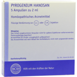 Verpackungsbild (Packshot) von PYROGENIUM HANOSAN Injektionslösung