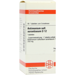 Verpackungsbild (Packshot) von ANTIMONIUM SULFURATUM aurantiacum D 12 Tabletten