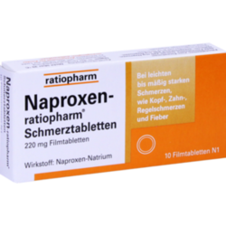 Verpackungsbild (Packshot) von NAPROXEN-ratiopharm Schmerztabl. Filmtabletten