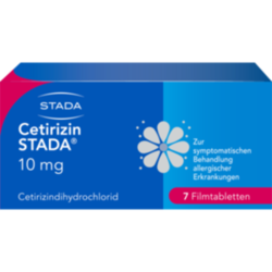 Verpackungsbild (Packshot) von CETIRIZIN STADA 10 mg Filmtabletten