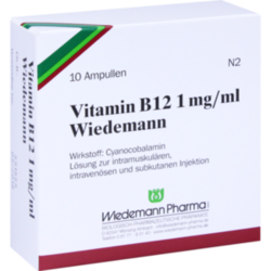 Verpackungsbild (Packshot) von VITAMIN B12 WIEDEMANN 1 mg/ml Injektionslsg.Amp.